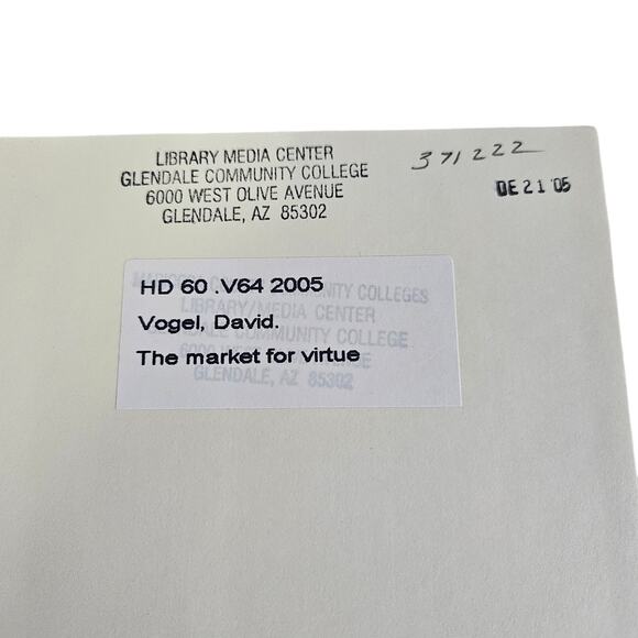 The Market For Virtue By David Vogel Hardcover Book Corporate Social Business - Picture 6 of 6